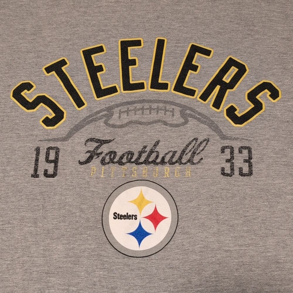 Starter Pittsburgh Steelers Logo T-shirt Gray Cotton Blend XL - Picture 2 of 5